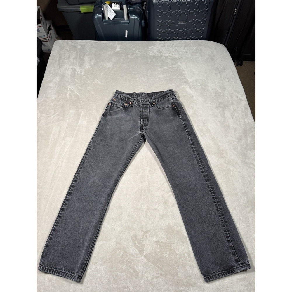 Vintage Levis 501xx 0660 Jeans Size 30x30 (Fit 26x27) Black Faded 2005